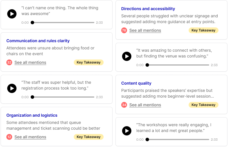 Reports and insights interface