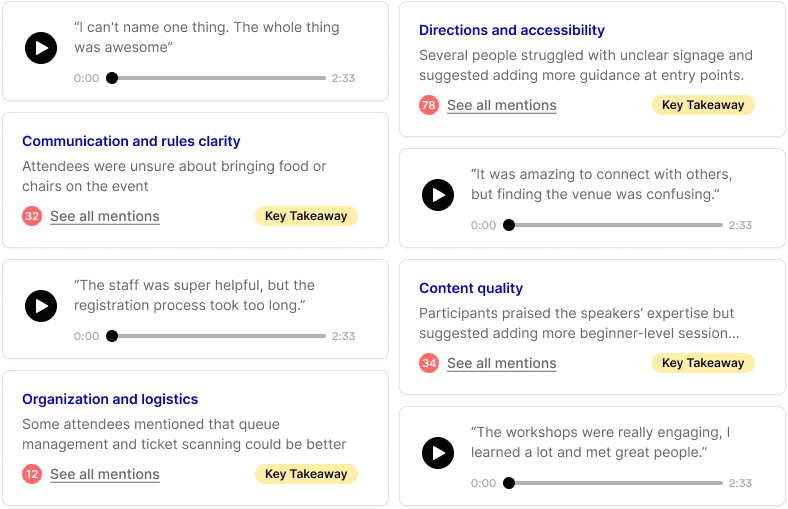 Reports and insights interface