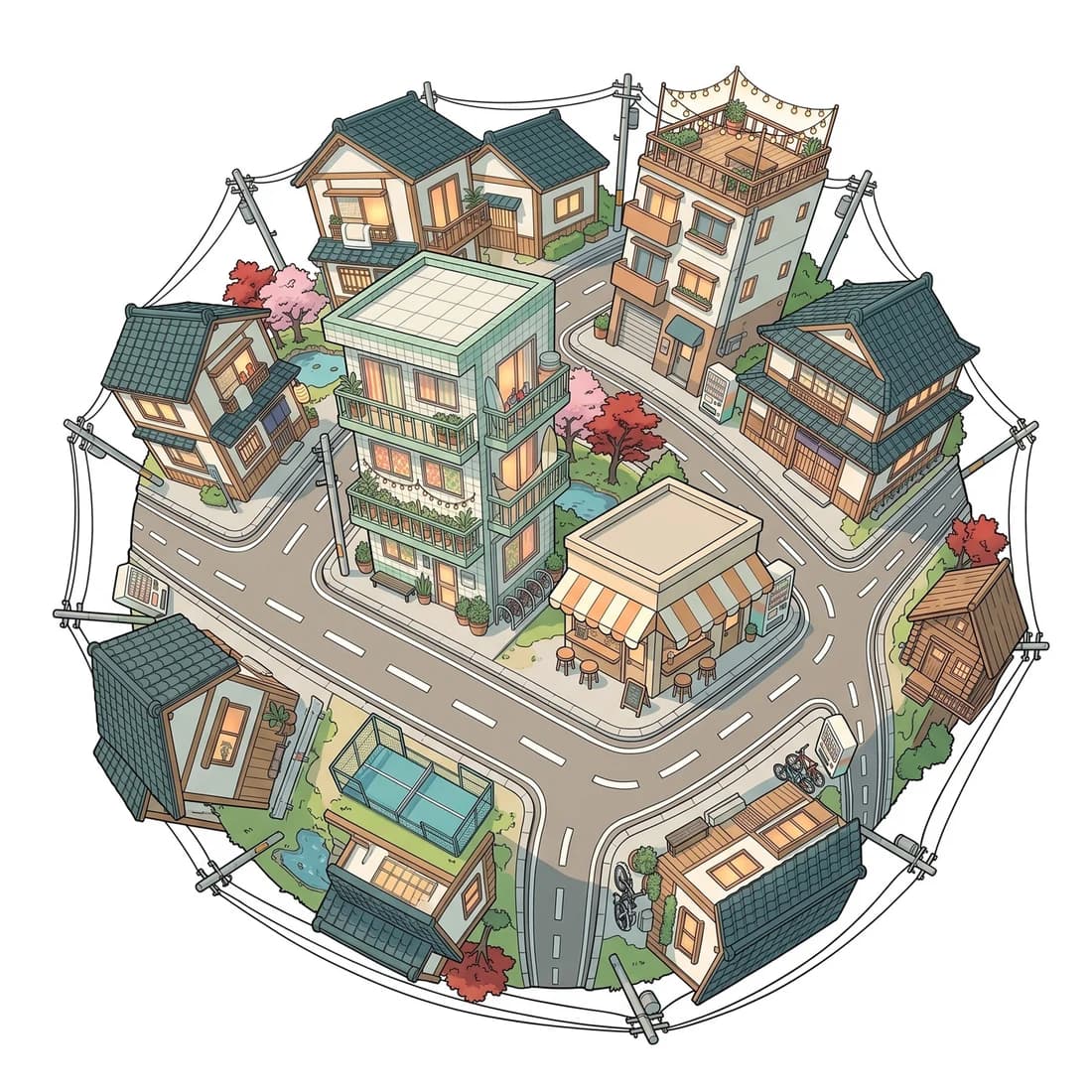 The illustrated Autentic People neighbourhood